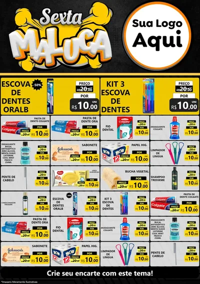 Modelo de Encarte para Encarte A4 Vertical com o tema Sexta Maluca para Higiene Pessoal