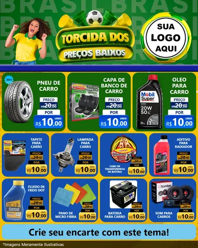 Modelo de Rede Social para Feed Instagram com o tema Torcida dos Preços Baixos para Auto peças