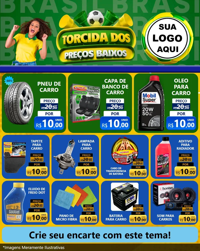 Modelo de Rede Social para Feed Instagram com o tema Torcida dos Preços Baixos para Auto peças