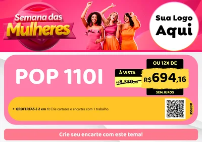 Modelo de Cartaz para Cartaz A4 Horizontal com o tema Semana das Mulheres para Concessionaria de Motos
