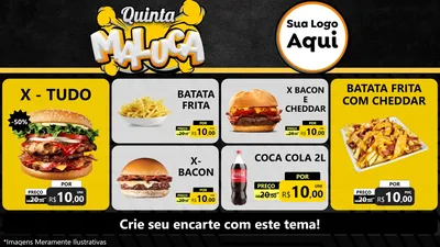 Modelo de TV para TV Horizontal com o tema Quinta Maluca para Hamburgueria