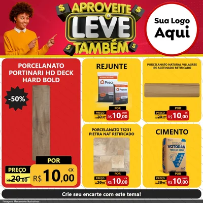 Modelo de Rede Social para Feed Facebook com o tema Aproveite e Leve Também para Pisos e revestimentos