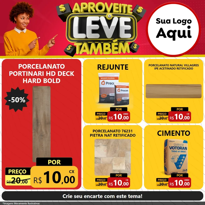 Modelo de Rede Social para Feed Facebook com o tema Aproveite e Leve Também para Pisos e revestimentos