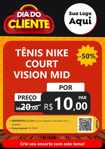 Modelo de Cartaz para Cartaz A4 Vertical com o tema Dia do Cliente para Calçados