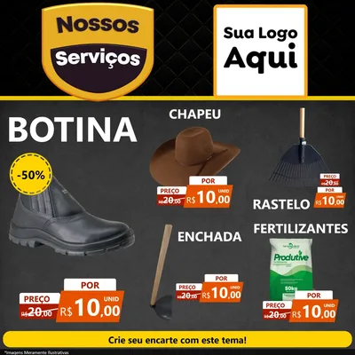 Modelo de Rede Social para Feed Facebook com o tema Nossos Serviços para Agropecuária