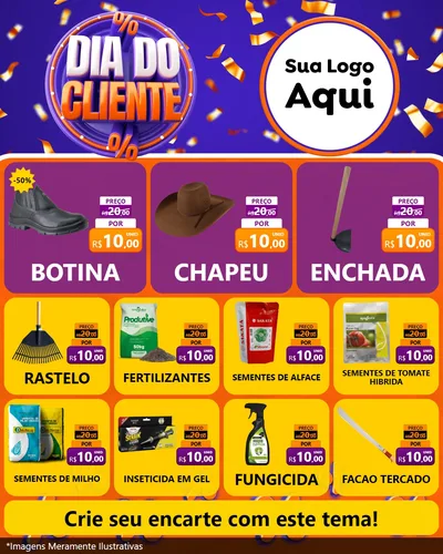 Modelo de Rede Social para Feed Instagram com o tema Dia do Cliente para Agropecuária
