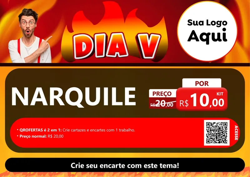 Modelo de Cartaz para Cartaz A4 Horizontal com o tema Dia V para Tabacaria