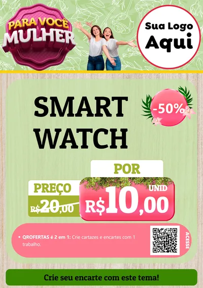Modelo de Cartaz para Cartaz A4 Vertical com o tema Para Você Mulher para Informática