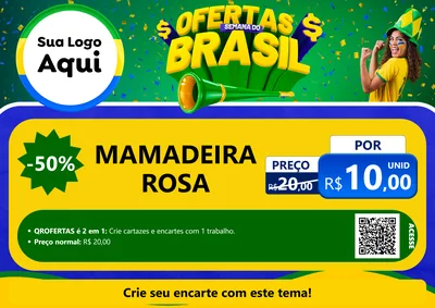 Modelo de Cartaz para Cartaz A4 Horizontal com o tema Ofertas Semana do Brasil para Bebês