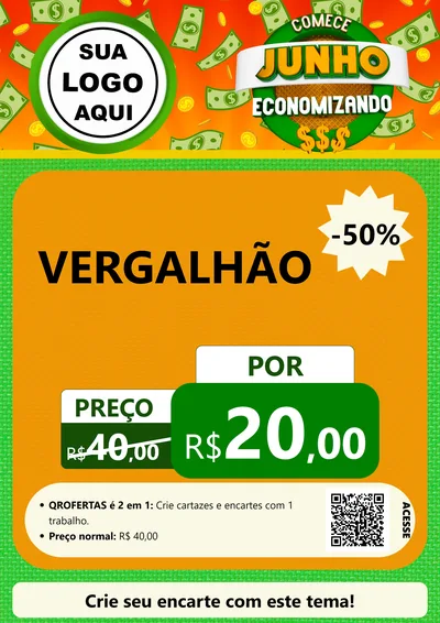 Modelo de Cartaz para Cartaz A4 Vertical com o tema Comece Junho Economizando para Ferragens