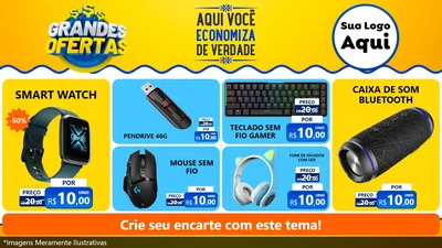 Modelo de TV para TV Horizontal com o tema Grandes Ofertas para Informática