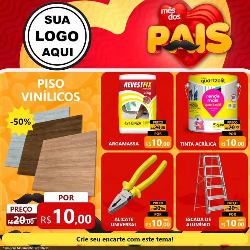 Modelo de Rede Social para Feed Facebook com o tema Mês Dos Pais para Material para Construção