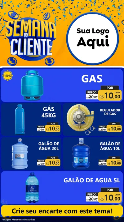 Modelo de TV para TV Vertical com o tema Semana do Cliente para Água e gás