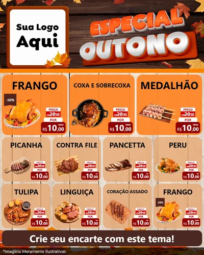 Modelo de Rede Social para Feed Instagram com o tema Especial Outono para Assados