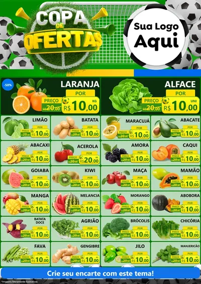 Modelo de Encarte para Encarte A4 Vertical com o tema Copa De Ofertas para Hortifrúti