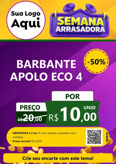 Modelo de Cartaz para Cartaz A4 Vertical com o tema Semana Arrasadora para Armarinho e Aviamentos