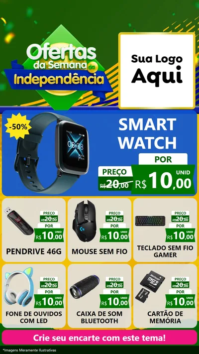 Modelo de Rede Social para Stories com o tema Ofertas da Semana da Independência para Informática