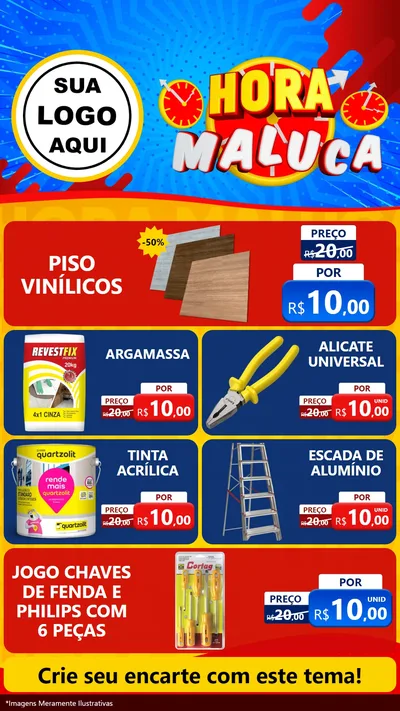 Modelo de TV para TV Vertical com o tema Hora Maluca para Material para Construção