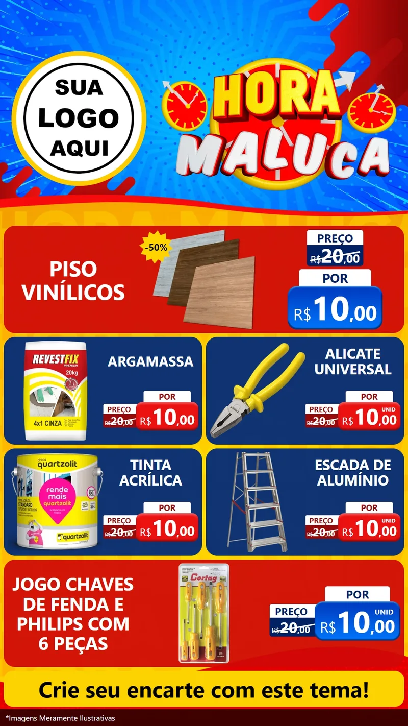 Modelo de TV para TV Vertical com o tema Hora Maluca para Material para Construção