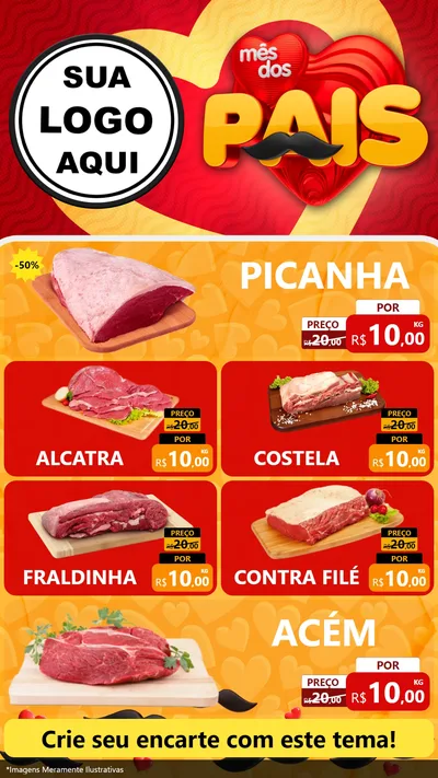 Modelo de TV para TV Vertical com o tema Mês Dos Pais para Açougue