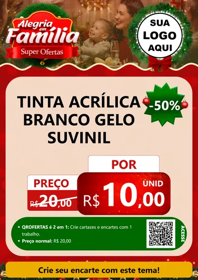 Modelo de Cartaz para Cartaz A4 Vertical com o tema Alegria Em Família - Super Ofertas para Tintas e Ferramentas