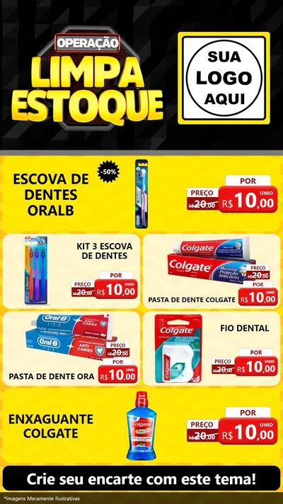 Modelo de TV para TV Vertical com o tema Operação Limpa Estoque para Higiene Pessoal