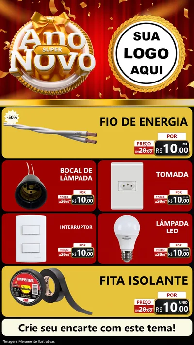 Modelo de TV para TV Vertical com o tema Super Ano Novo para Materiais Elétricos