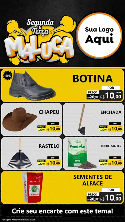 Modelo de TV para TV Vertical com o tema Segunda e Terça Maluca para Agropecuária