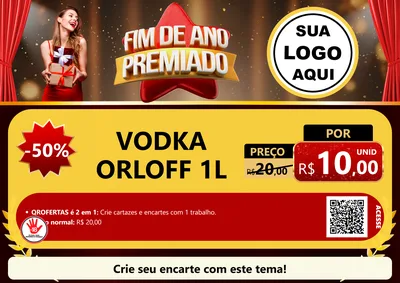 Modelo de Cartaz para Cartaz A4 Horizontal com o tema Fim de Ano Premiado para Distribuidora de bebidas