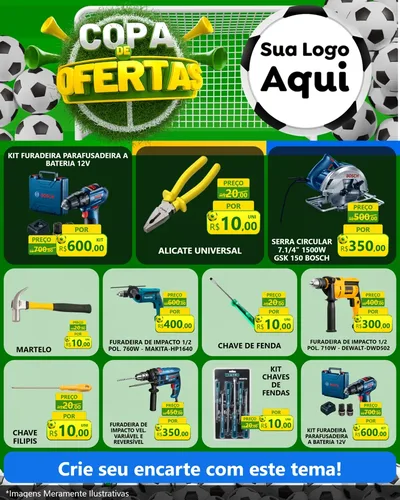 Modelo de Rede Social para Feed Instagram com o tema Copa De Ofertas para Maquinas e Ferramentas