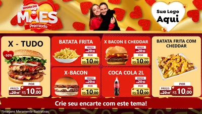 Modelo de TV para TV Horizontal com o tema Semana das Mães Premiada para Hamburgueria