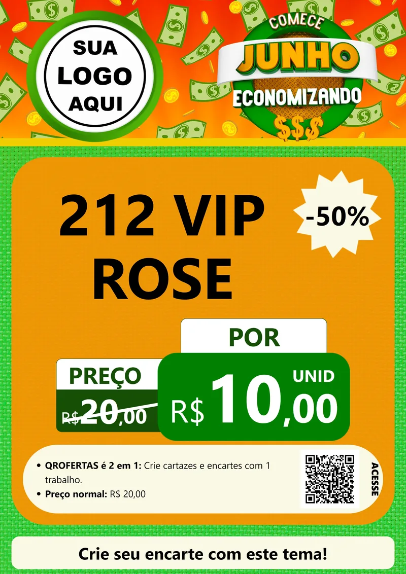Modelo de Cartaz para Cartaz A4 Vertical com o tema Comece Junho Economizando para Perfumes