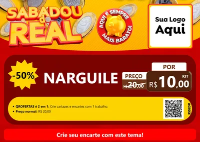 Modelo de Cartaz para Cartaz A4 Horizontal com o tema Sabadou do Real para Tabacaria