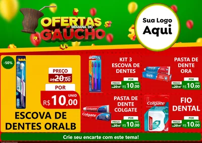 Modelo de Encarte para Encarte A4 Horizontal com o tema Ofertas Semana Do Gaúcho para Higiene Pessoal
