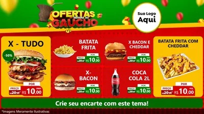 Modelo de TV para TV Horizontal com o tema Ofertas Semana Do Gaúcho para Hamburgueria
