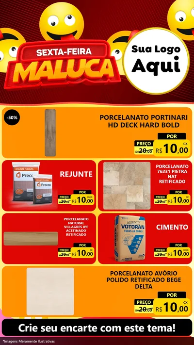 Modelo de TV para TV Vertical com o tema Sexta-feira Maluca para Pisos e revestimentos
