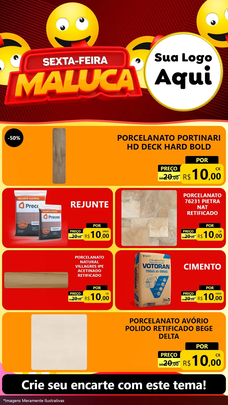 Modelo de TV para TV Vertical com o tema Sexta-feira Maluca para Pisos e revestimentos
