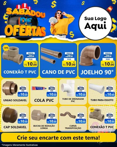 Modelo de Rede Social para Feed Instagram com o tema Sabadou de Ofertas para Tubos e conexões
