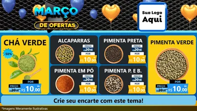 Modelo de TV para TV Horizontal com o tema Março de Ofertas para Produtos Naturais