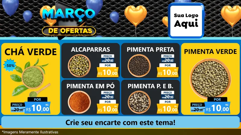 Modelo de TV para TV Horizontal com o tema Março de Ofertas para Produtos Naturais