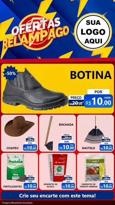 Modelo de Rede Social para Stories com o tema Ofertas Relâmpago para Agropecuária
