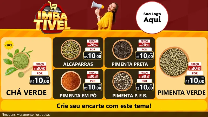 Modelo de TV para TV Horizontal com o tema Fim de Semana Imbatível para Produtos Naturais
