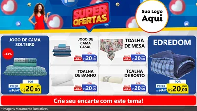 Modelo de TV para TV Horizontal com o tema Super Ofertas para Cama, Mesa e Banho