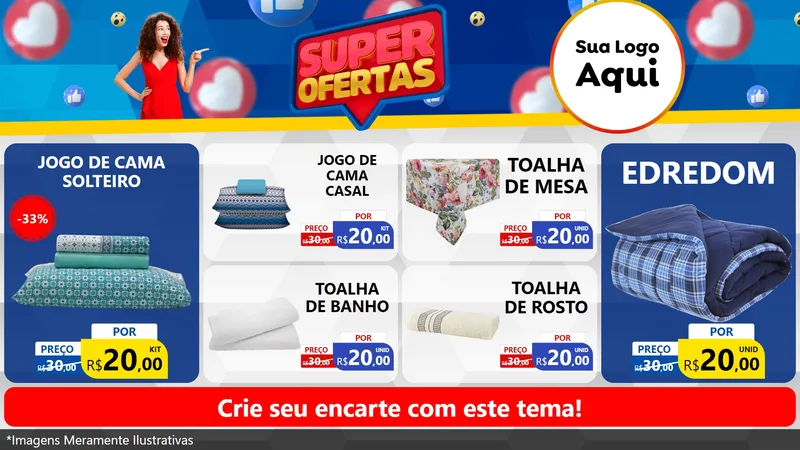 Modelo de TV para TV Horizontal com o tema Super Ofertas para Cama, Mesa e Banho