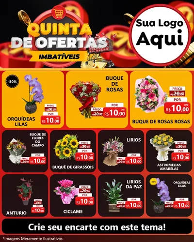 Modelo de Rede Social para Feed Instagram com o tema Quinta de Ofertas Imbatíveis para Floricultura e jardim