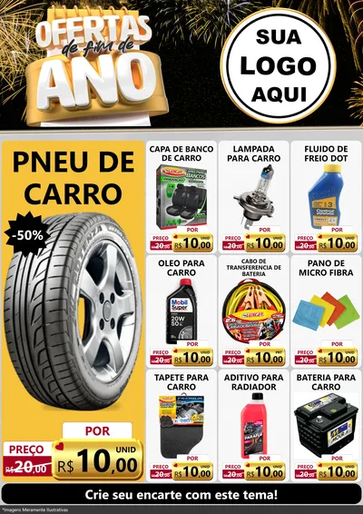 Modelo de Encarte para Encarte A4 Vertical com o tema Ofertas de Fim de Ano para Auto peças