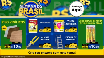 Modelo de TV para TV Horizontal com o tema Semana Do Brasil para Material para Construção