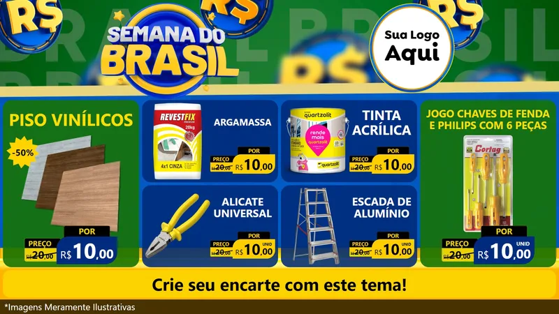 Modelo de TV para TV Horizontal com o tema Semana Do Brasil para Material para Construção