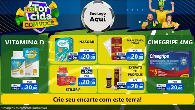 Modelo de TV para TV Horizontal com o tema Na Torcida Com Você - Copa para Farmácia