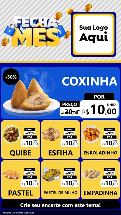 Modelo de Rede Social para Stories com o tema Fecha Mês para Salgadaria